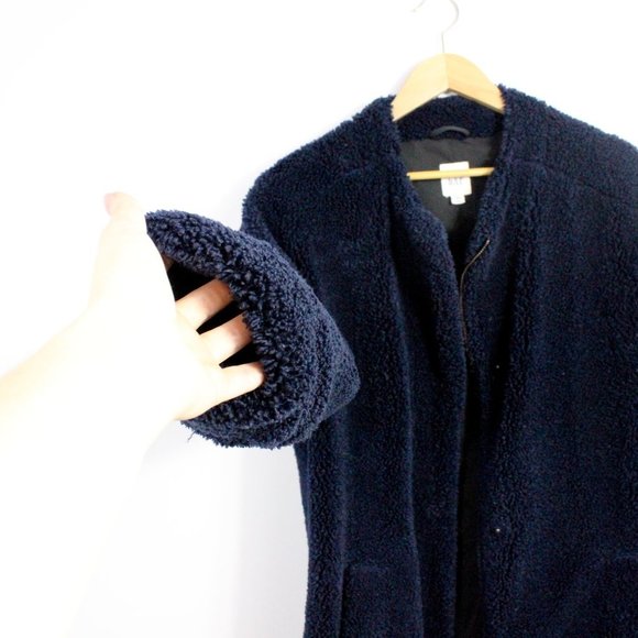 *Gap Navy  Teddy Long Coat - Picture 5 of 7